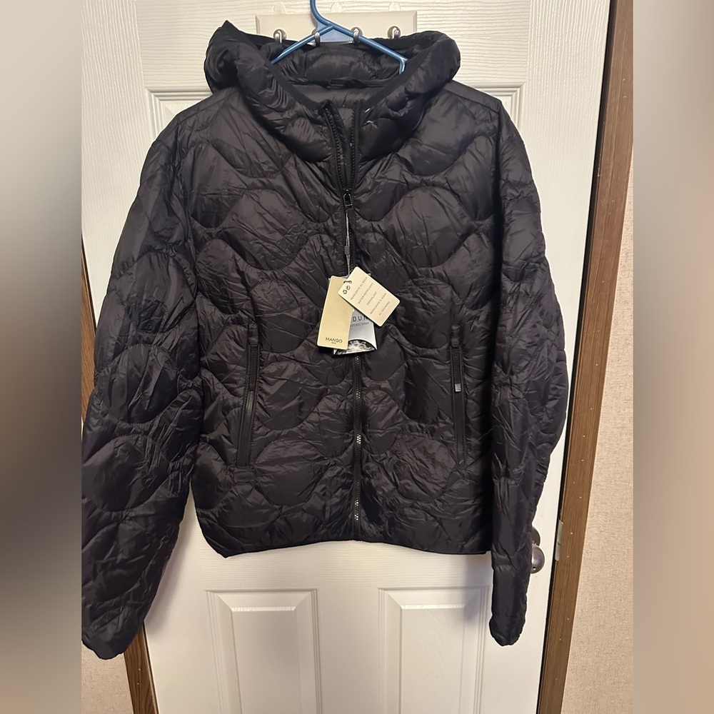 Mango Dark Quilted Puffer Jacket